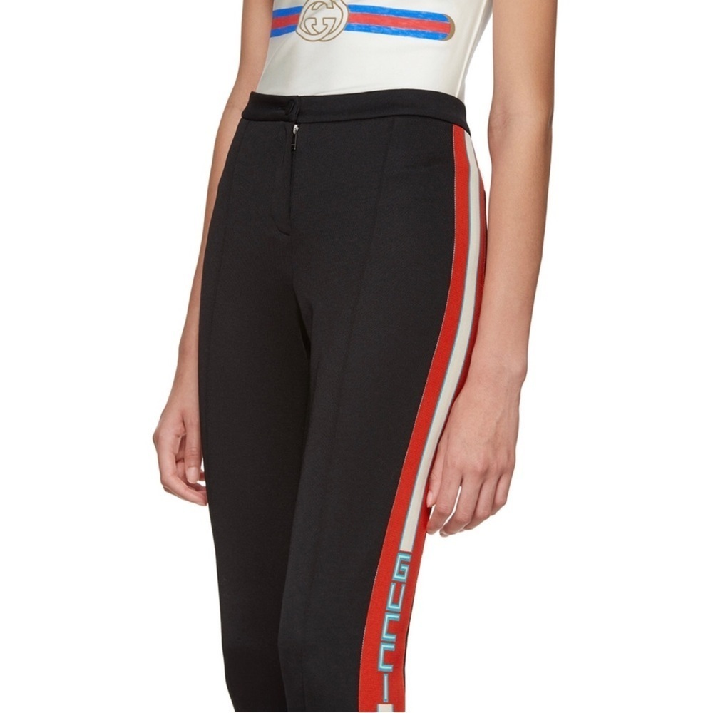 GUCCI Technical Jersey Stirrup Leggings w/ Logo - Picture 4 of 12